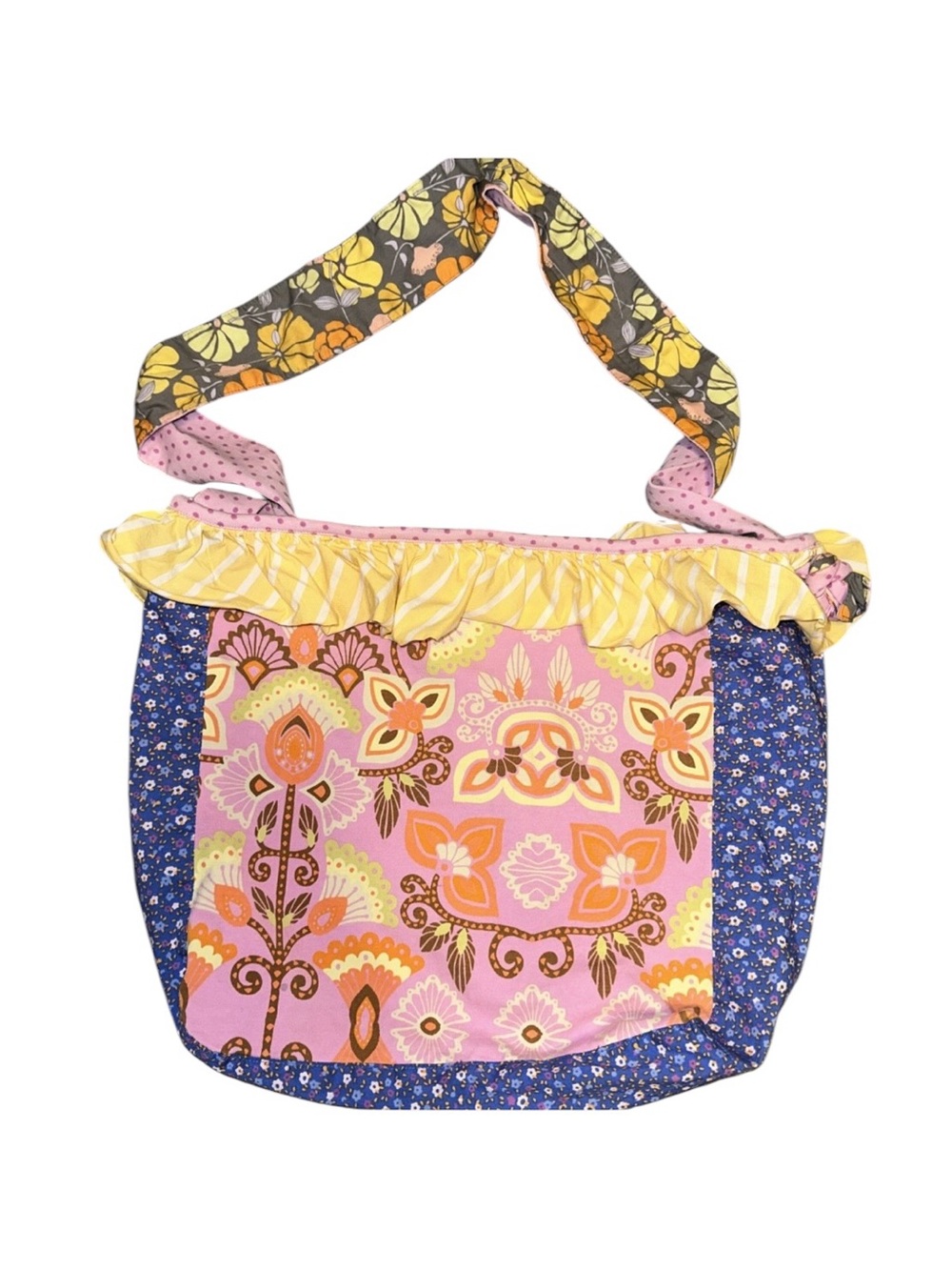 Matilda Jane Lemon Zest Joey Bag Purse Adventure Begins Patchwork Boho Floral